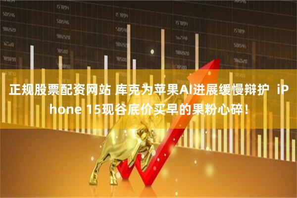 正规股票配资网站 库克为苹果AI进展缓慢辩护  iPhone 15现谷底价买早的果粉心碎！